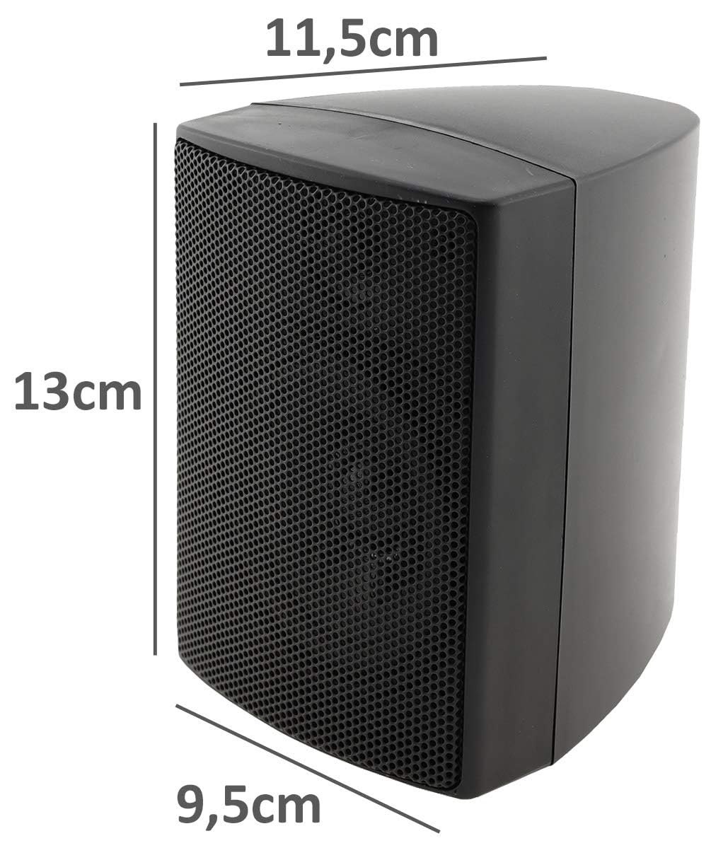 ChiliTec - Altavoces de Pared (2 vías, para estéreo HiFi Home Cinema, 40 W, 8 ohmios), Color Negro