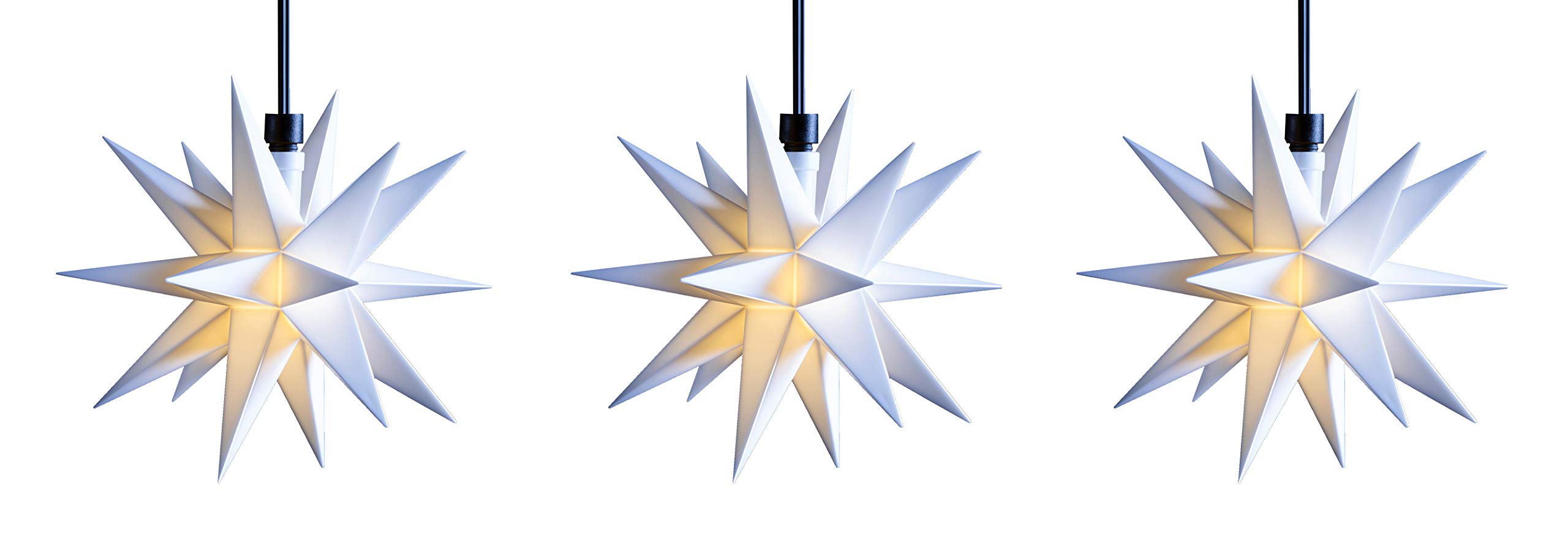 Dekowelt - Stella luminosa a LED 3D, diametro 12 cm, a batteria, per esterni e interni, resistente alle intemperie