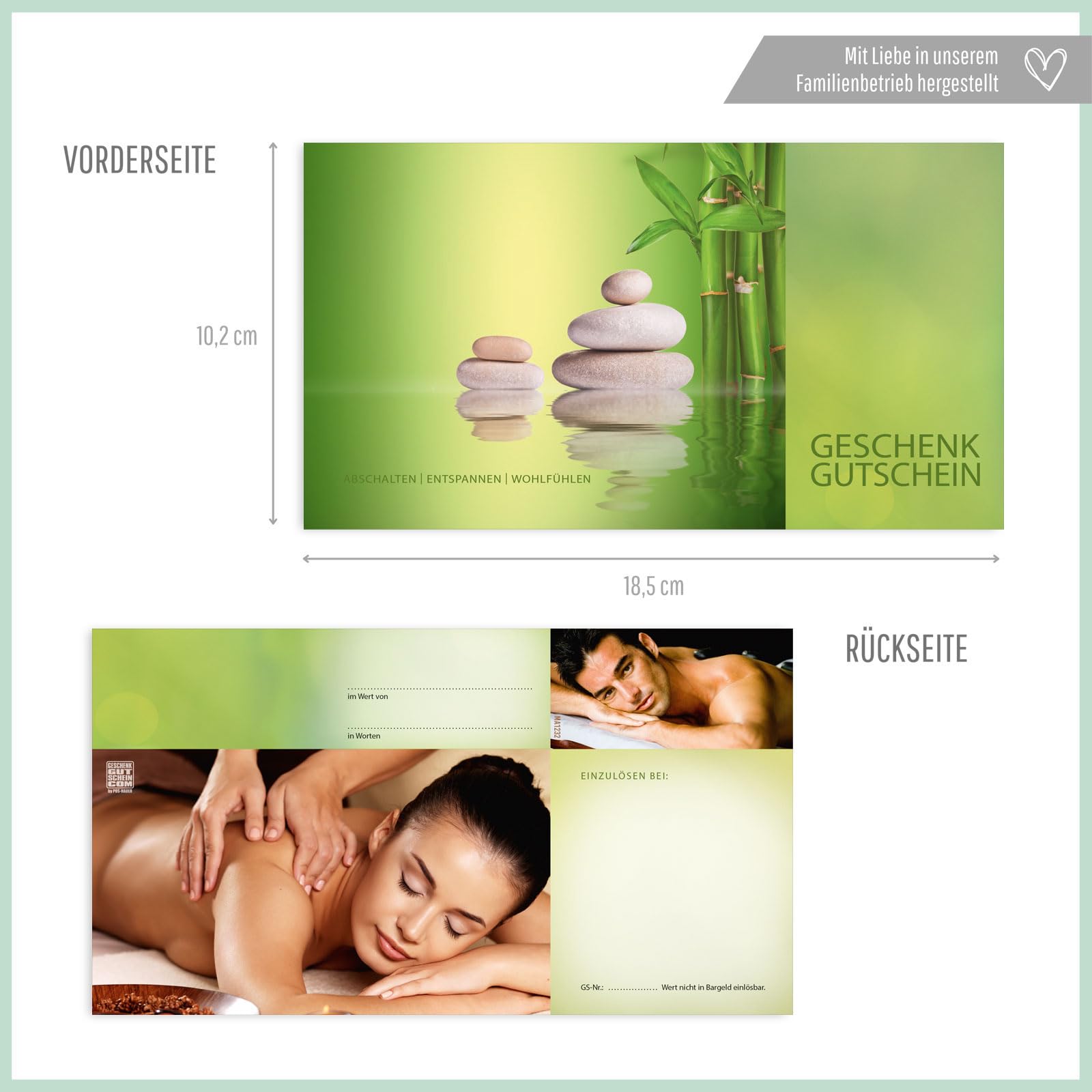 Gutschein-Set. 100x Gutschein + Kuvert. Für Kosmetiksalons Massage Wellness und andere Firmen, blanko zum selber Ausfüllen.