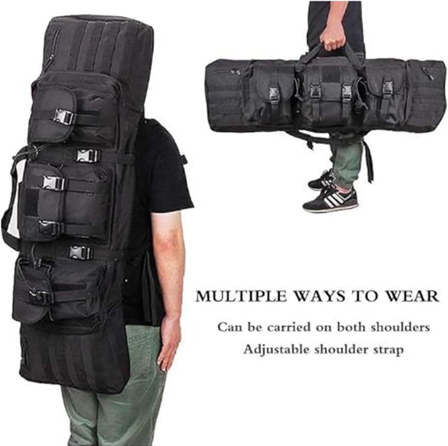 Genérico Caza Táctica Rifle Gun Case Airsoft Gun Bag al Aire Libre Militar de Tiro de Francotirador Pistola de Transporte Mochila de Protección