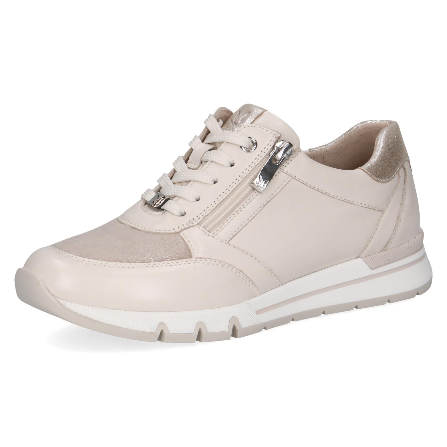 CAPRICE Women's Flat Sneakers, White (OFFWHITE Comb), 6 UK