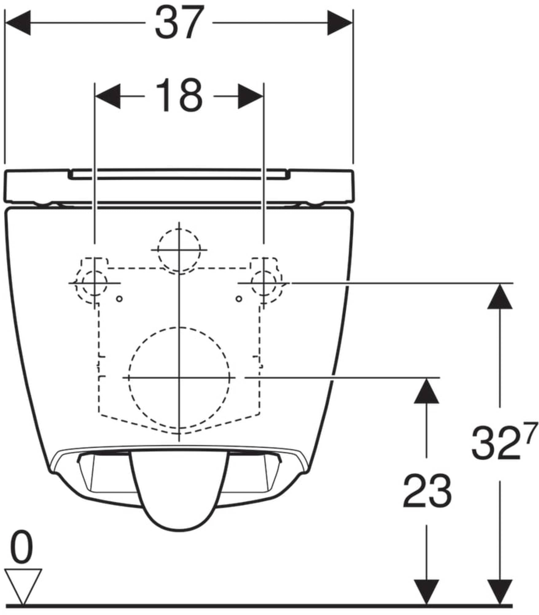 Geberit ONE WC suspendido de cisterna baja, TurboFlush, con asiento de WC con mecanismo de cierre suave, 500.201.01.1, Color: blanco