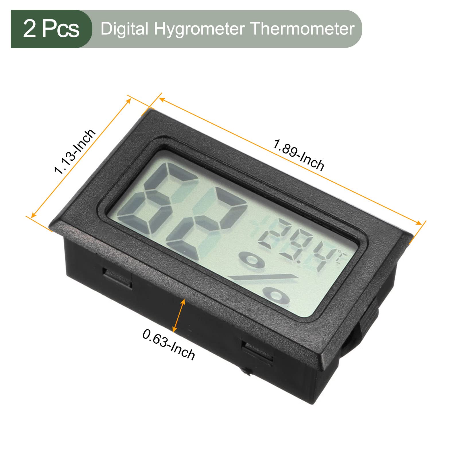 YOKIVE 2 Pcs Digital Hygrometer Thermometer, -50-60C LCD Display Humidity Monitor Indoor Temperature Gauge - Image 2