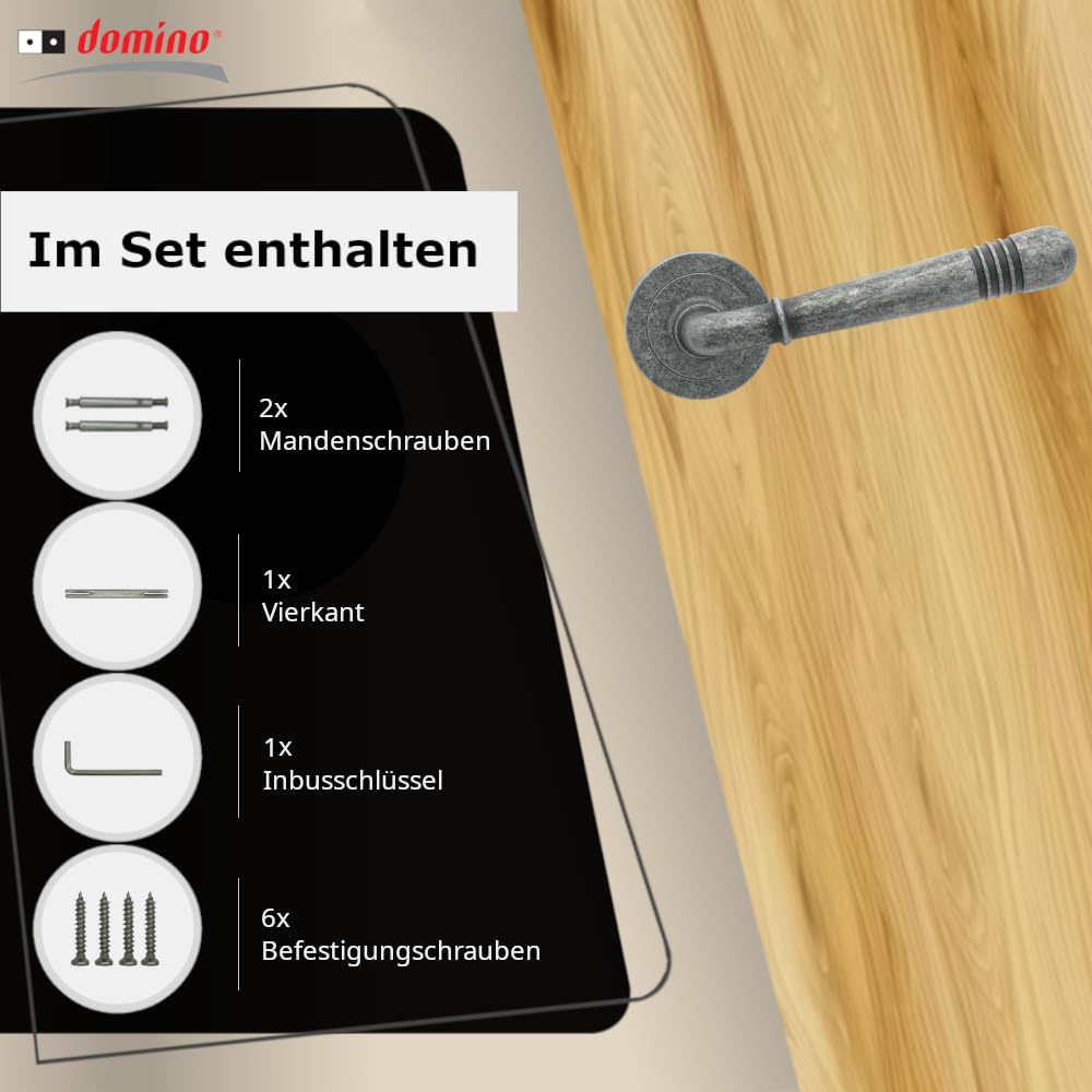 Maniglia Per Porta Domino NEMO-R - In Alluminio Bronzo, Per Porte Interne, Con Rosette E Meccanismo A Molla - Foto 12