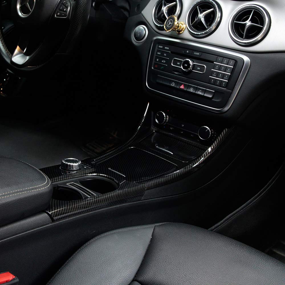 ZhengELE Fibra di Carbonio ABS Dashboard Console Adesivi Trim for 2013-2017 Mercedes-Benz GLA CLA Linea Rossa Auto Interni Cornici Nuovo