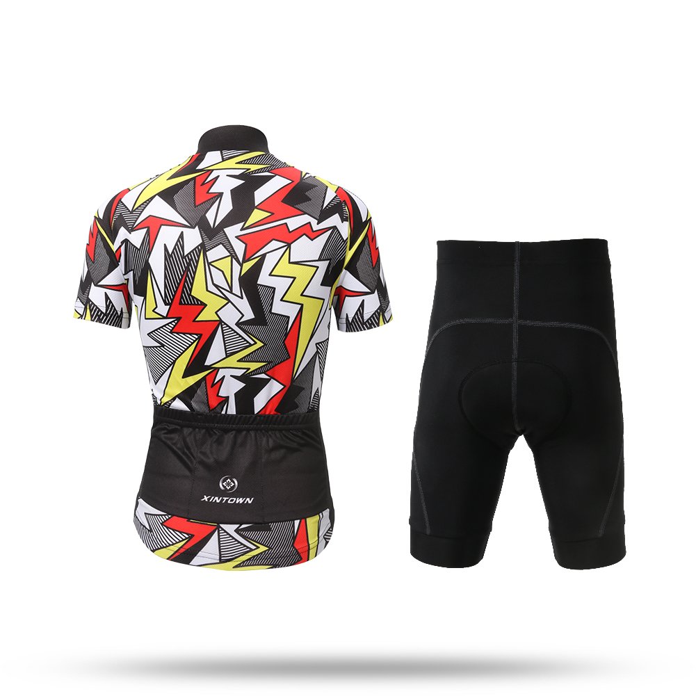 Conjunto de maillot de ciclismo para niños, acolchado, camiseta de ciclismo de montaña, manga corta, material agradable al tacto, transpirable y de secado rápido, para verano, Rayos, 116