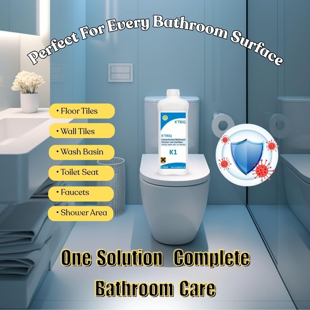 Bathroom Cleaner | Bathroom Sink Cleaner | BathRoom stain remover | Limescale Remover Suitable for Tap, Shower, Sink & Tiles | Removes 99.9% Germs(1 Litre, Pack of 1) 4