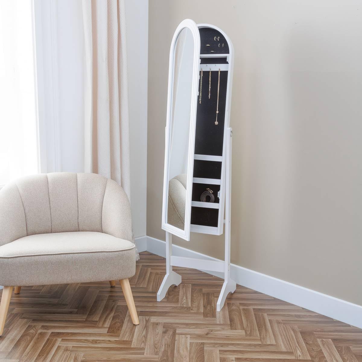 Atmosphera - Armoire à bijoux lexy blanc 38x34cm
