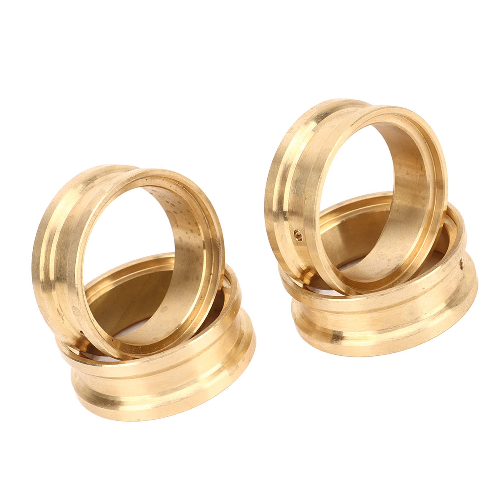 4PCS RC Anillo interno de bloqueo de cuentas Anillo de abrazadera de rueda de latón Contrapeso de equilibrio para FMS FCX24 1/24 RC Crawler Durable a prueba de herrumbre Oro 42,5