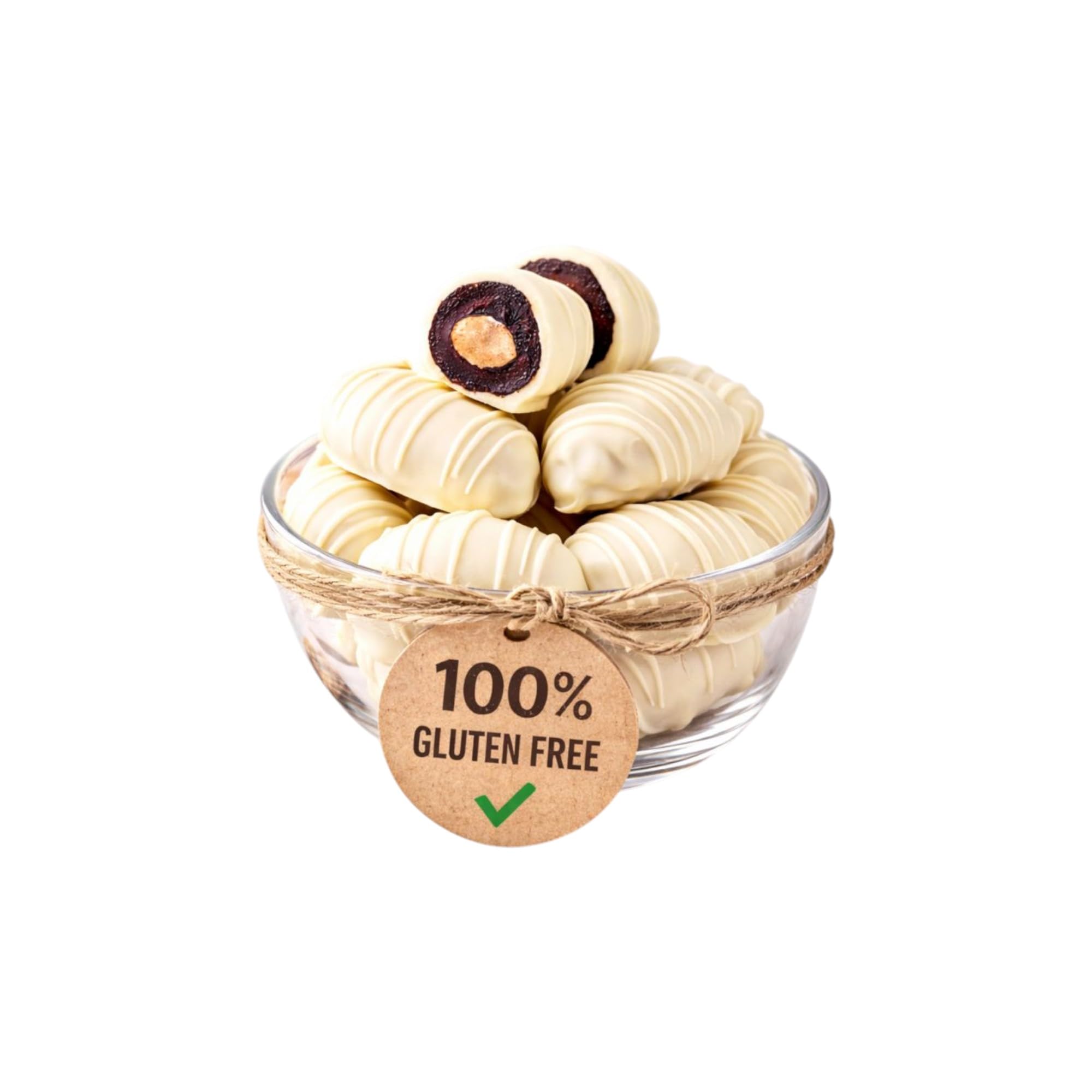 Dattes fourrées enrobées de Chocolat Blanc – Confiserie Gourmande Premium – Sachet 90 g