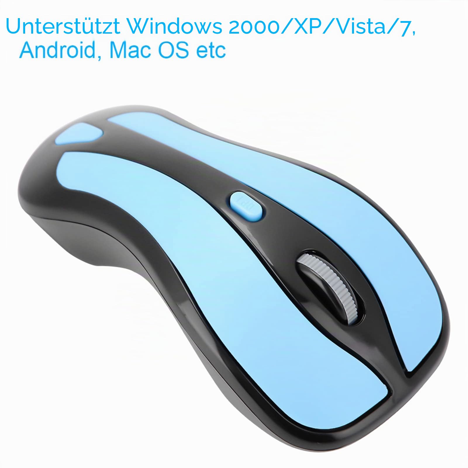 2,4 G Gyroskop Fly Air Mouse, Fotoelektrische Maus und Fly Air Mouse Dual Mode mit Nano-Empfänger, für 2000/XP/Vista/7, für Android, für OS usw. (blau und