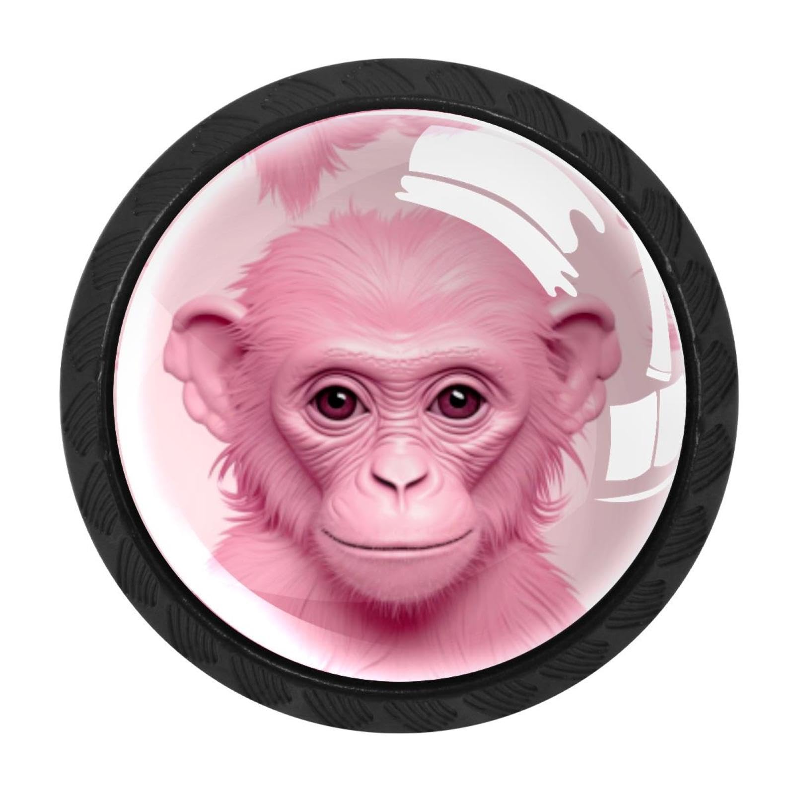 Chenzzzz Multicolored 02 4 Pcs Pink Monkey Orangutan Drawer Knob Pull Handle Crystal Glass Cabinet Drawer Pulls With Screws For Home Office Cabinet Cupboard