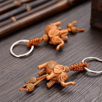 SaiDian 1 Pcs Lucky Elephant Keychains for Women Creative Resin Pendant Keychain Key Ring Chain Gift Hanging Decoration