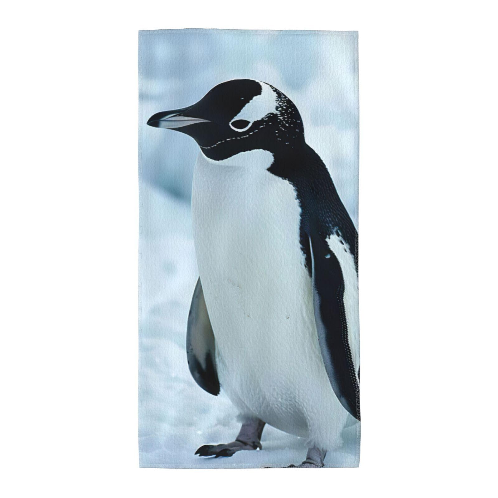 Oazcvbnn Unisex Black Penguin Print Extra Long Beach Towel Soft Comfortable Quick-Dry Gym Hiking Picnics Swimming