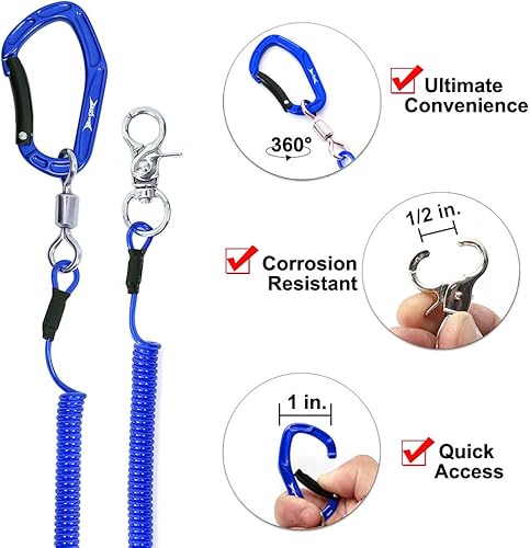 Miniatura 86 de HERCULES M4 Fishing Lanyard, Fishing Pole Tether, Kayak Paddle Leash, Heavy Duty Retractable Coiled Lanyard for Fishing, Rods, Pliers, Boating