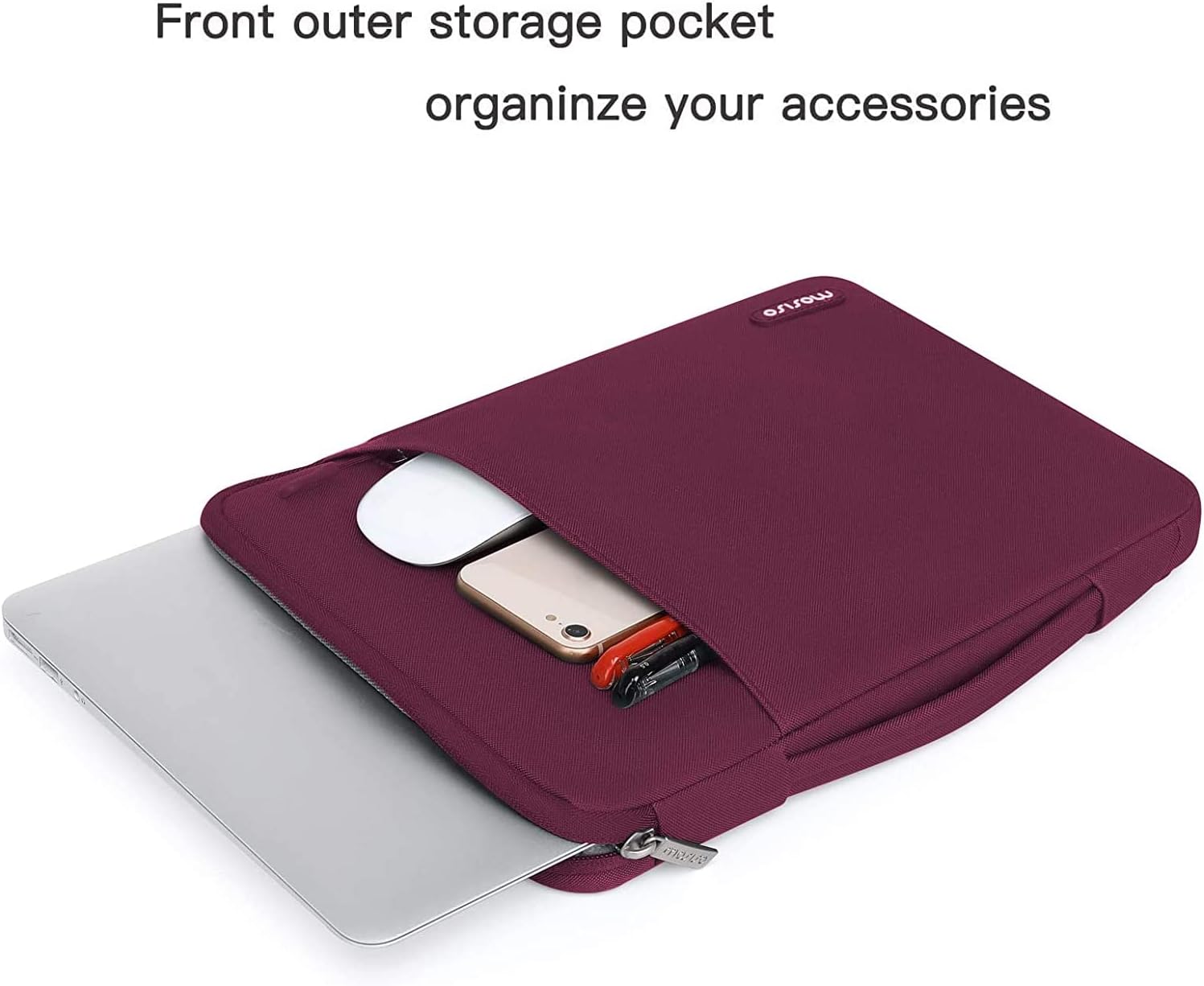 MOSISO Compatible with MacBook Pro 13 inch Case M2 2023, 2022, 2021-2016 A2338 M1 A2251 A2289 A2159 A1989 A1708 A1706, Plastic Hard Case & 360 Protective Sleeve Bag & Keyboard Skin, Marsala Red
