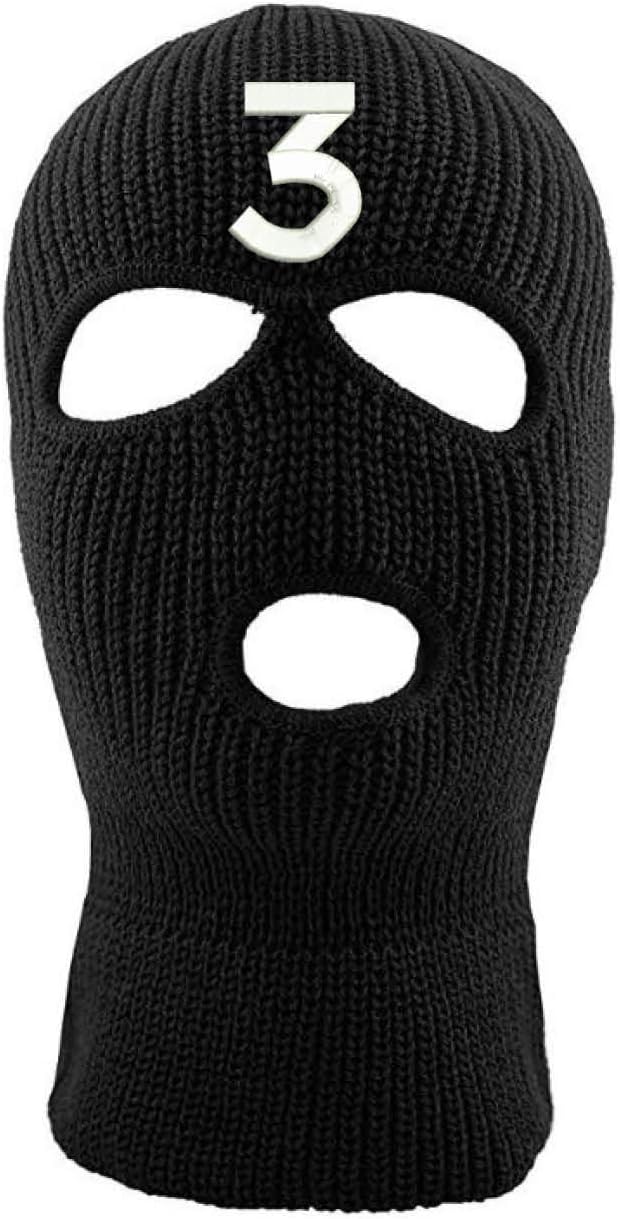 ALLNTRENDS Adult Three Hole Mask 3 Embroidered Face Cover Warm Winter Beanie