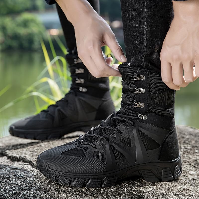 Military Tactical Boots for Men Combat Army Boots with Lightweight Waterproof Boots for Hiking Motorcycle Riding