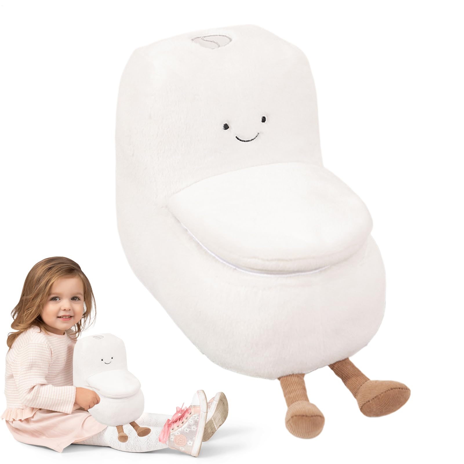 Plüschspielzeug – Flauschige und kuschelige Toilette aus Plüsch | Toilettenzubehör Plüschspielzeug | Pluxies aus Plüsch