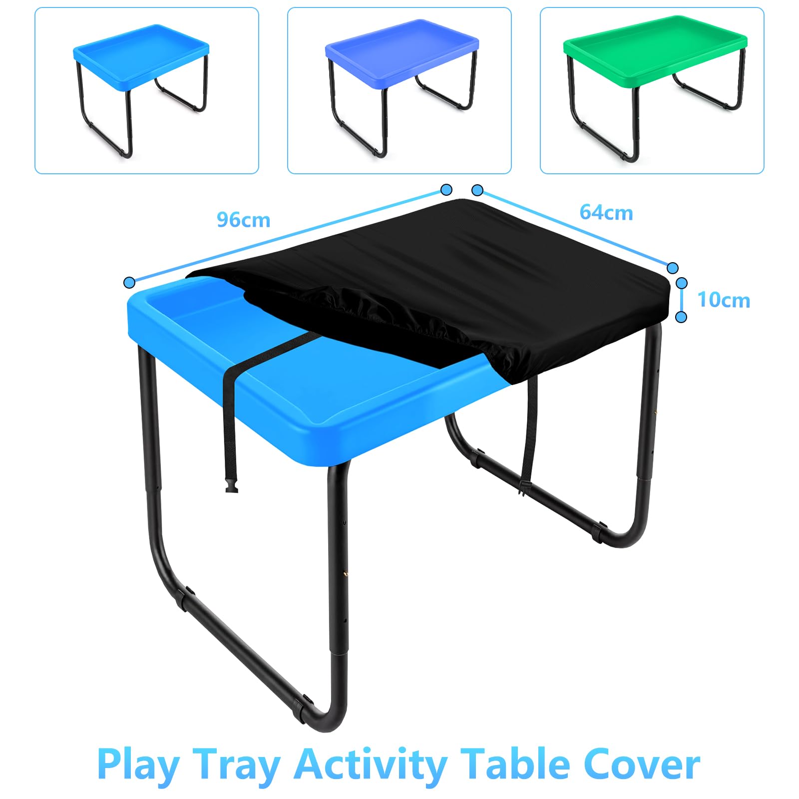 Kovshuiwe Play Tray Activity Table Cover 96x64x10cm - Black - Waterproof - Anti Mould Resistant - Image 2