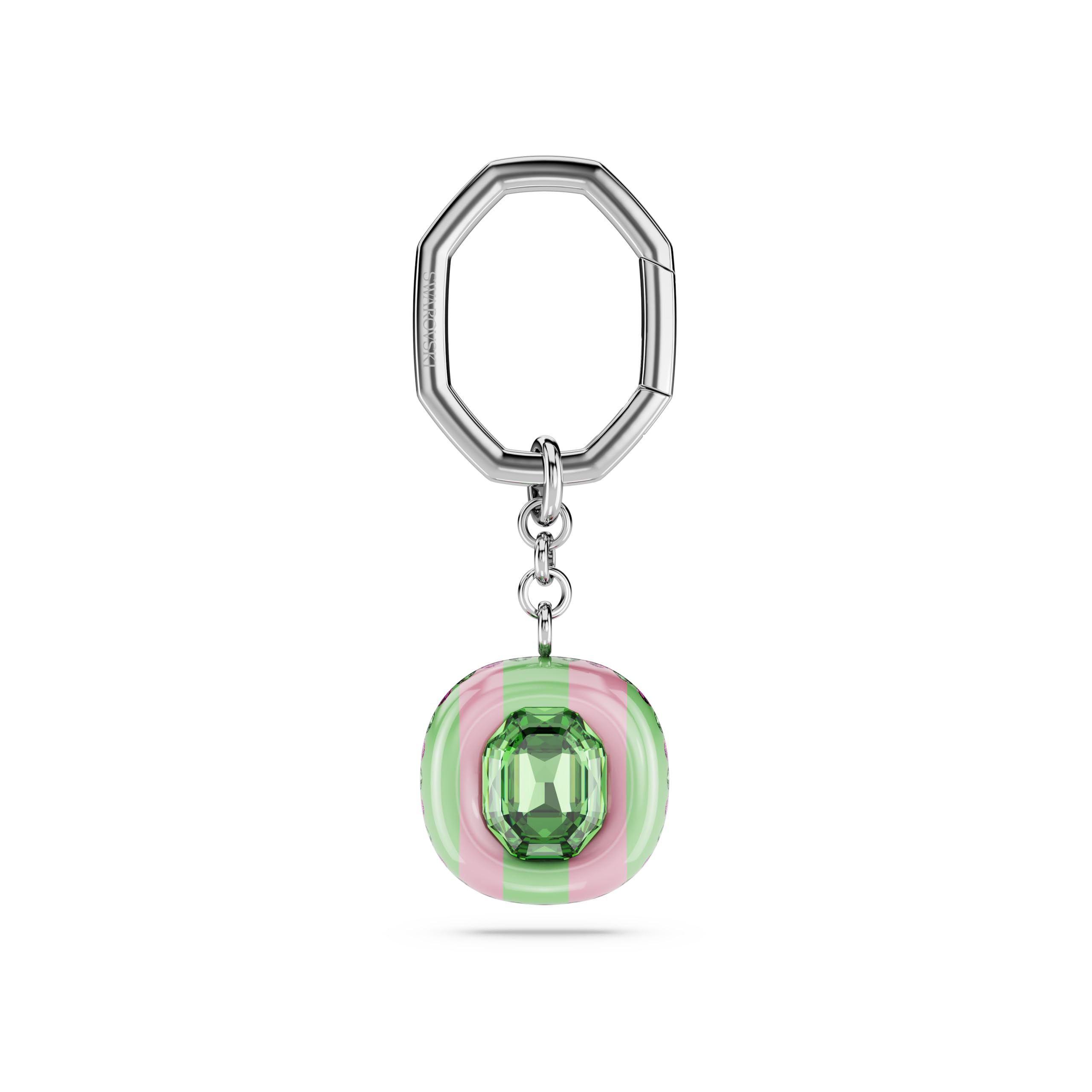Swarovski Dulcis key ring, Octagon cut, Multicolored, Rhodium plated