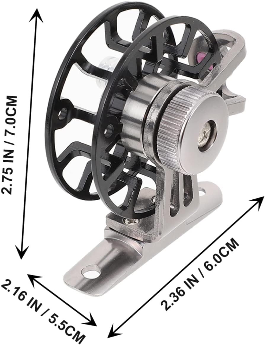Luxshiny Professional Metal Ice Fishing Rod Reel Durable Sea Fishing Accessory with Ergonomic Handle High Strength Structure Thick Cast Ring for Smooth Reel Line Control