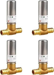 Water Hammer Arrestor 1/2" F1807, Pex Crimp Stainless Steel Hammer Arrestor, Applicable for Faucet, Dishwasher and Water Dispenser(Pack of 4)