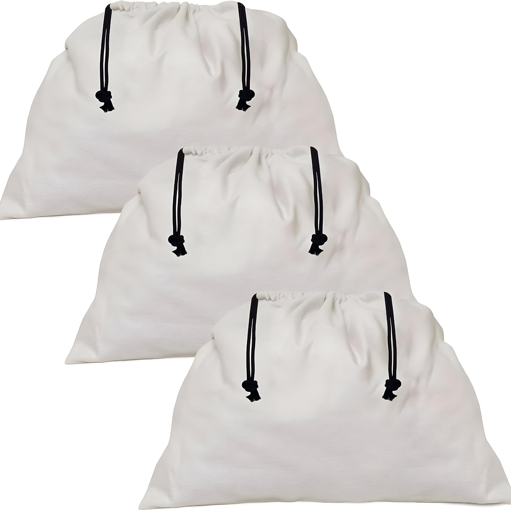 Large Dust Bag for Shoes and Handbag – 100% Organic Cotton Fabric Storage Pouches with Drawstring Closure, Travel Luggage Organizer, Home Storage, Dust-Proof Covers, 15"X17", Set of 3-image-26