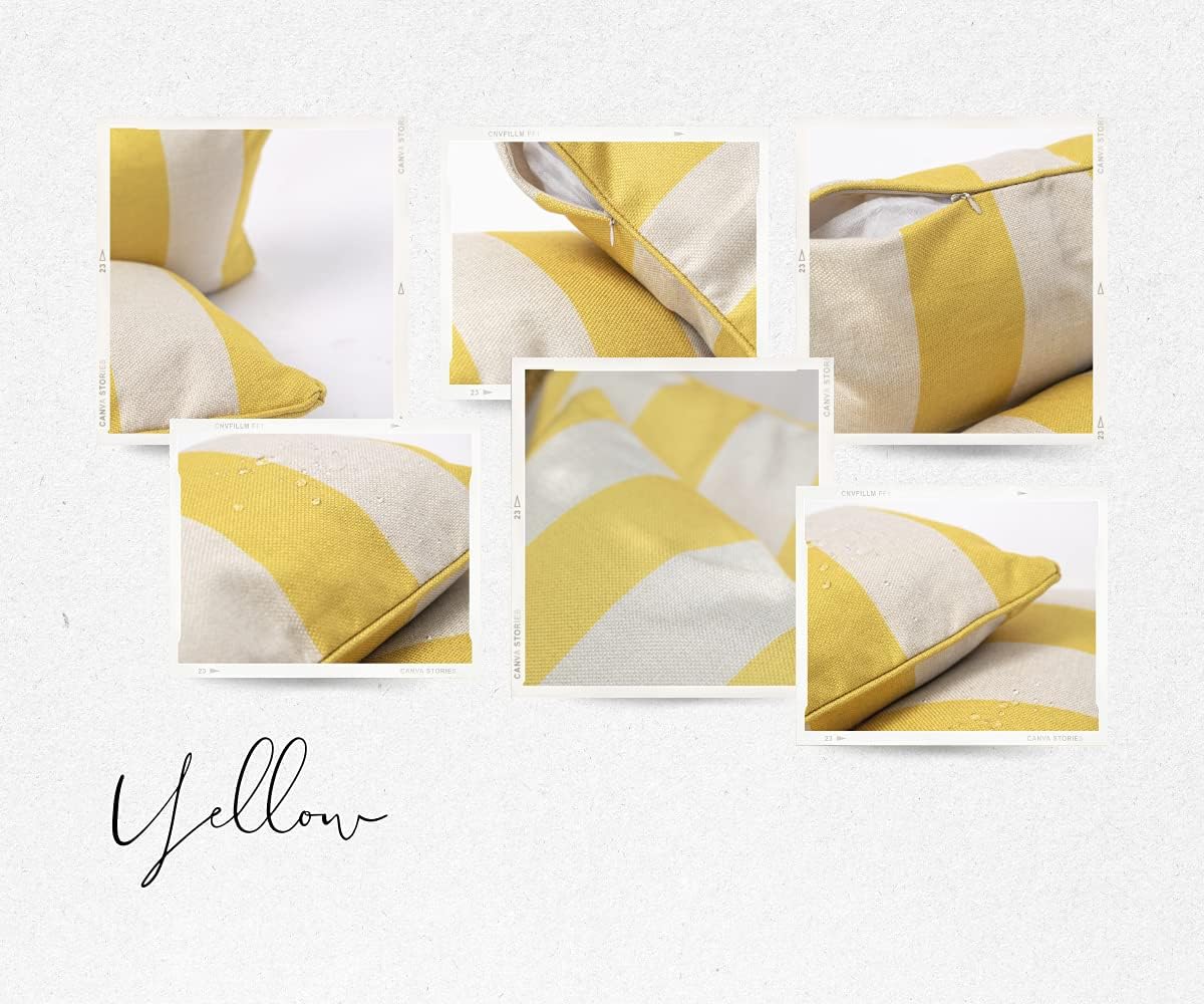 Insert Included Outdoor Fall Pillows Waterproof, Striped Lumbar Pillow Set of 2, All-Season Outdoor Cushions for Patio Furniture, Pool Pillows, Outside Pillows Waterproof, Patio Cushions (12”x20”) : Patio, Lawn & Garden