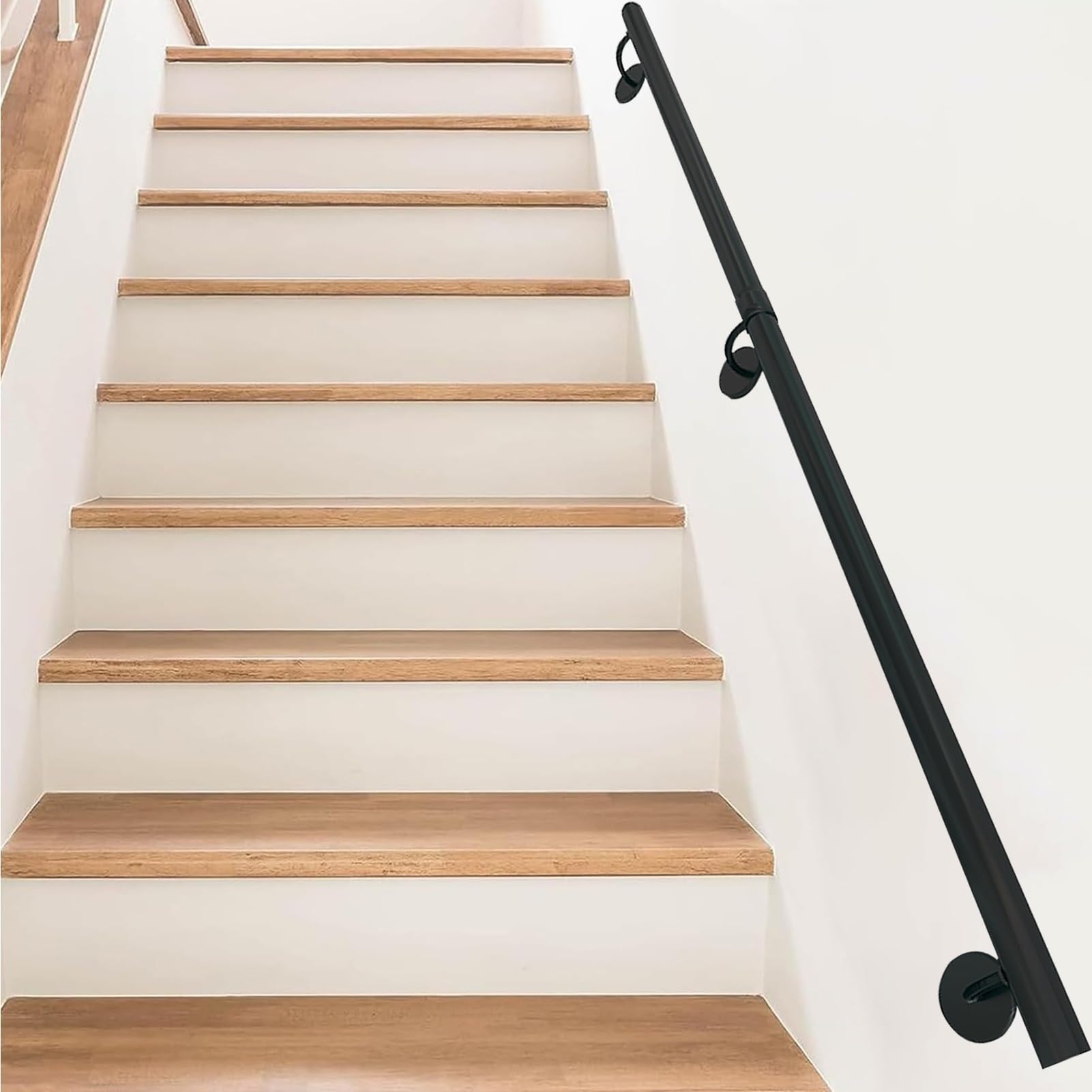 Barra di Sicurezza a Parete per Scale, Supporto per soppalco e terrazzo, Design Antiscivolo, Facile Installazione, Ideale per Anziani e Persone con disabilità.