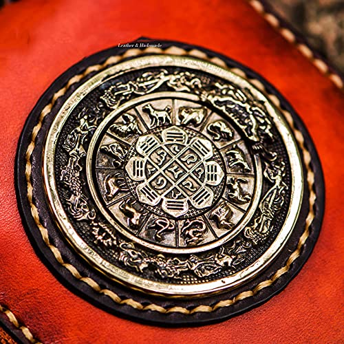 Nine Palaces Gossip First layer cowhide Zip Around Wallet Zipper Clutch Purse Coin Card Slots Collection wallet for men and women4