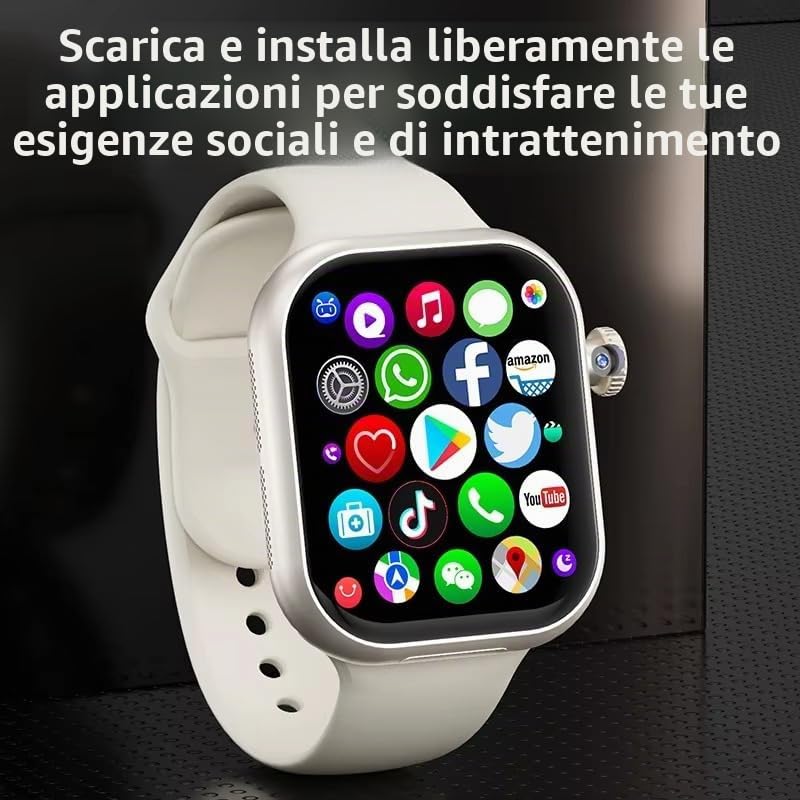 VP29 Smart Watch 4G Android 64GB di memoria 4G/5G LTE Scheda SIM GPS WiFi 2.3" 490 x 580 Amoled Nuovo orologio intelligente fotocamera rotante (argento, 3 + 32 GB)