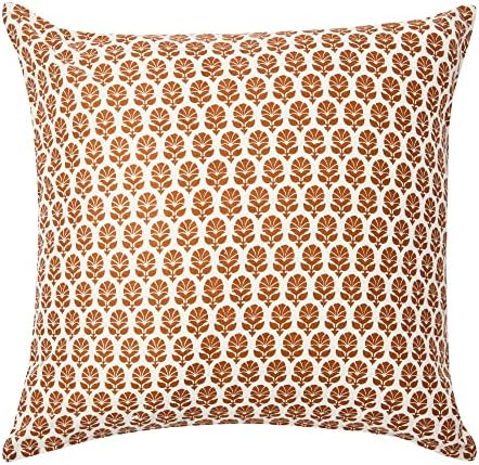 Creative Co-Op 20" Square Floral Block Print Pillow Cover