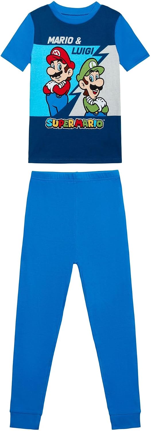 Super Mario Little/Big Boys 100% Cotton 4-Piece Pajama Sets