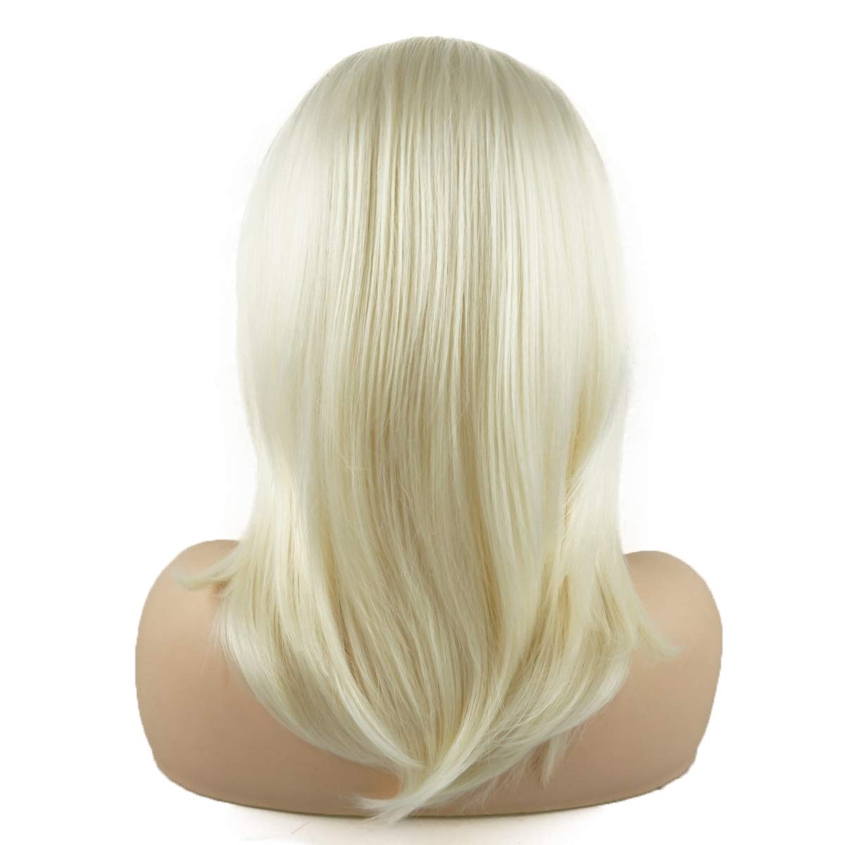 Hair Straight Short 14inch Light Blonde Heavy Density Realistic Heat Resistant Synthetic Lace Front Wig