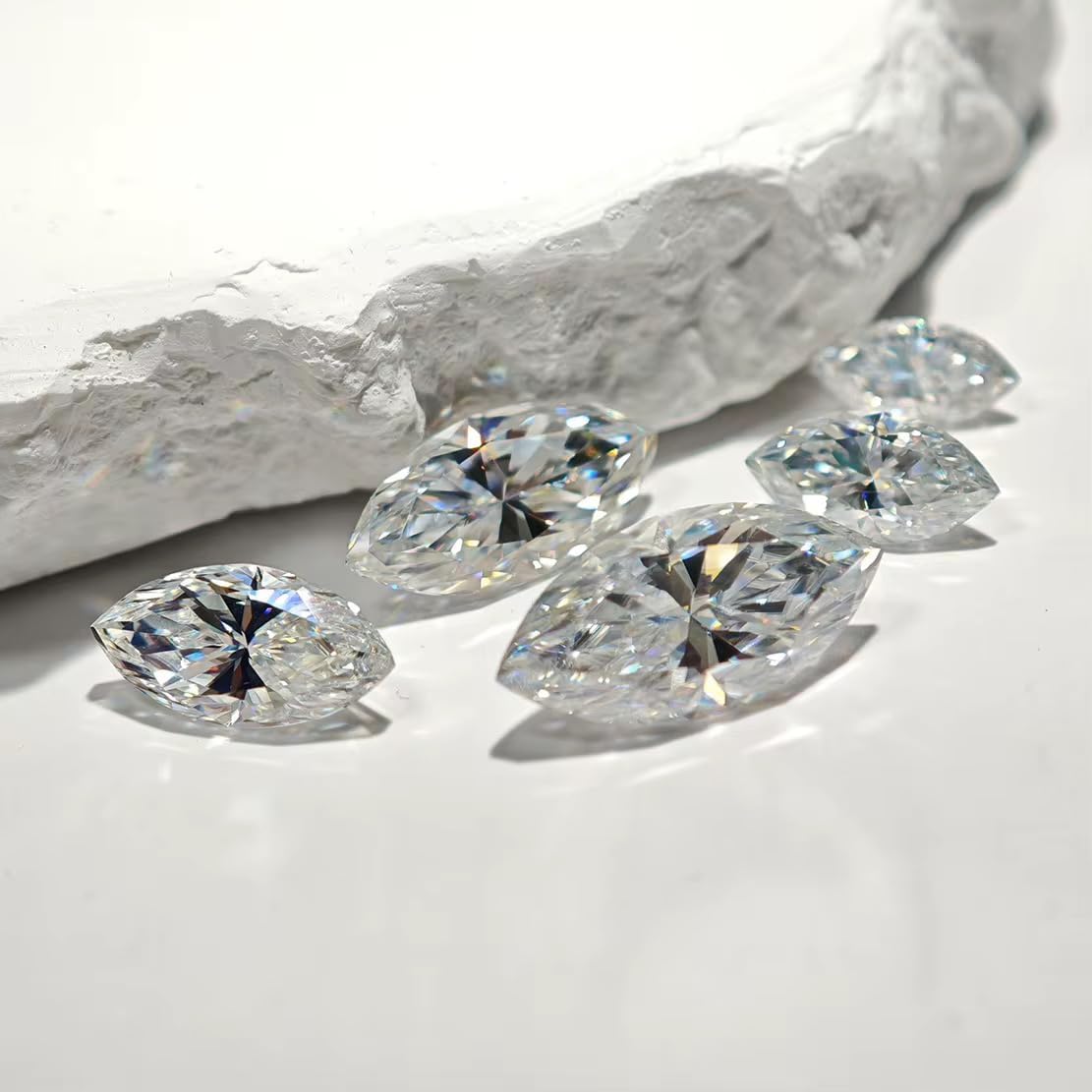 Marquise Cut Moissanite Loose Stone D Color VVS1 Excellent Cut Lab-Created with Certificate Brilliant Sparkle