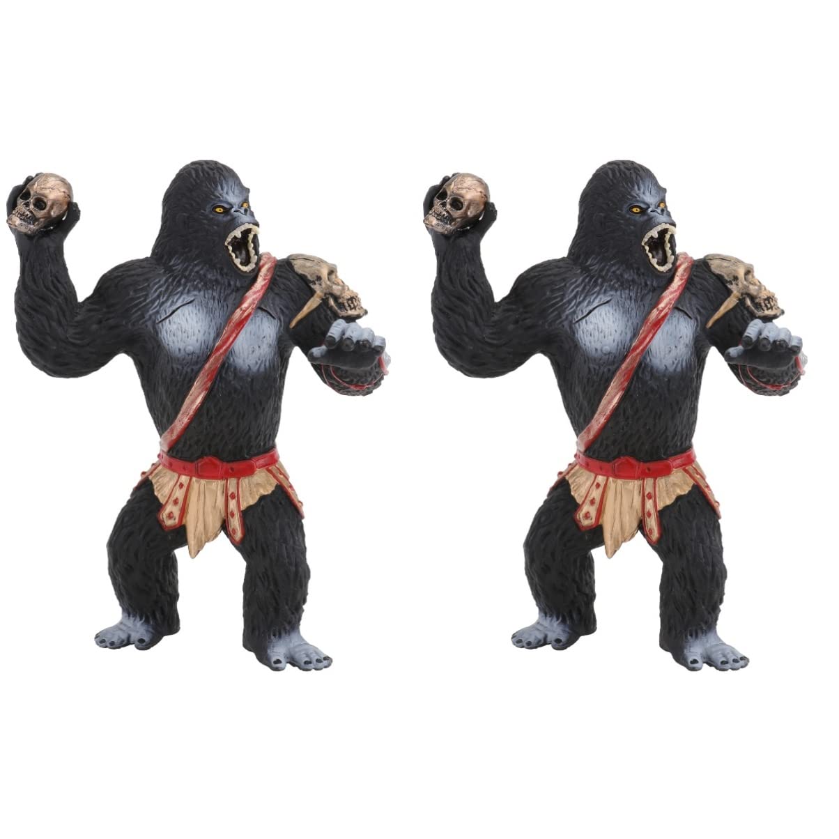 SAFIGLE2 Pcs Orangutan Warrior Figures Animal Statue Decoration Cars Toys Kids Playset Kids Educational Toys Animal Learning Party Favor Orangutan Toy Models Ornaments Child Pvc
