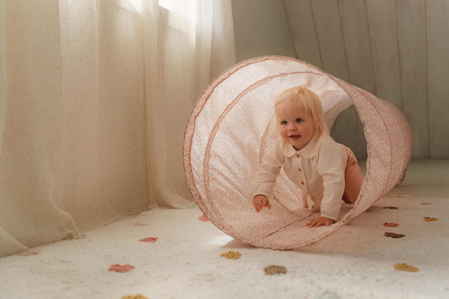 Little Dutch Spieltunnel Krabbeltunnel Tunnel für Babys Kleinkinder Kinder rosa - Fairy Garden