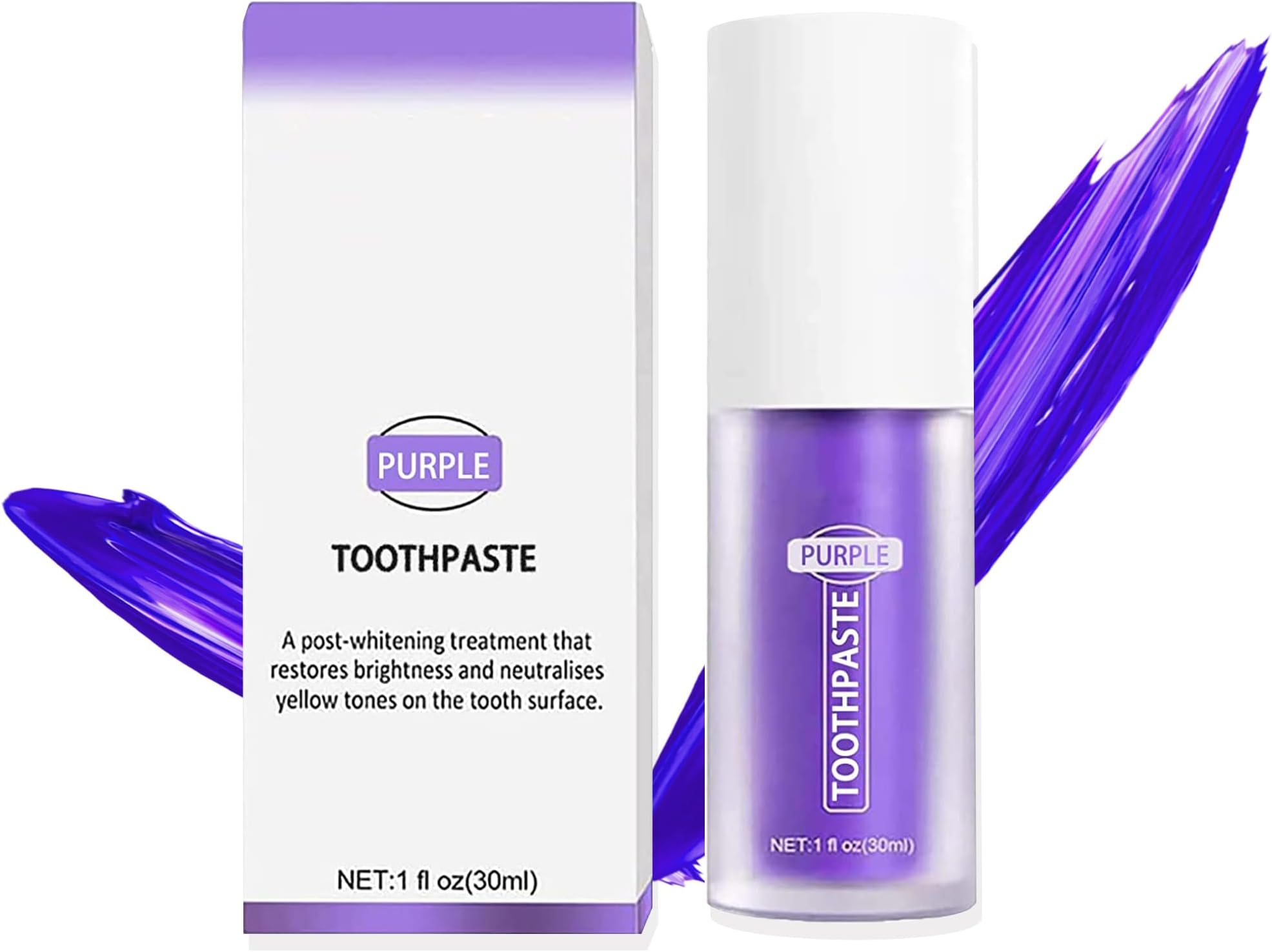DENDAWEN Purple Toothpaste for Teeth Whitening,Purple Toothpaste Whitening,Purple Teeth Whitening Toothpaste,Toothpastes Stain Removal for Yellow Teeth