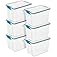 Sterilite 6-Pack Gasket Box, Clear Plastic Storage Bins with Latching Lids, 20 Qt - Large Stackable Tote Containers for Home,