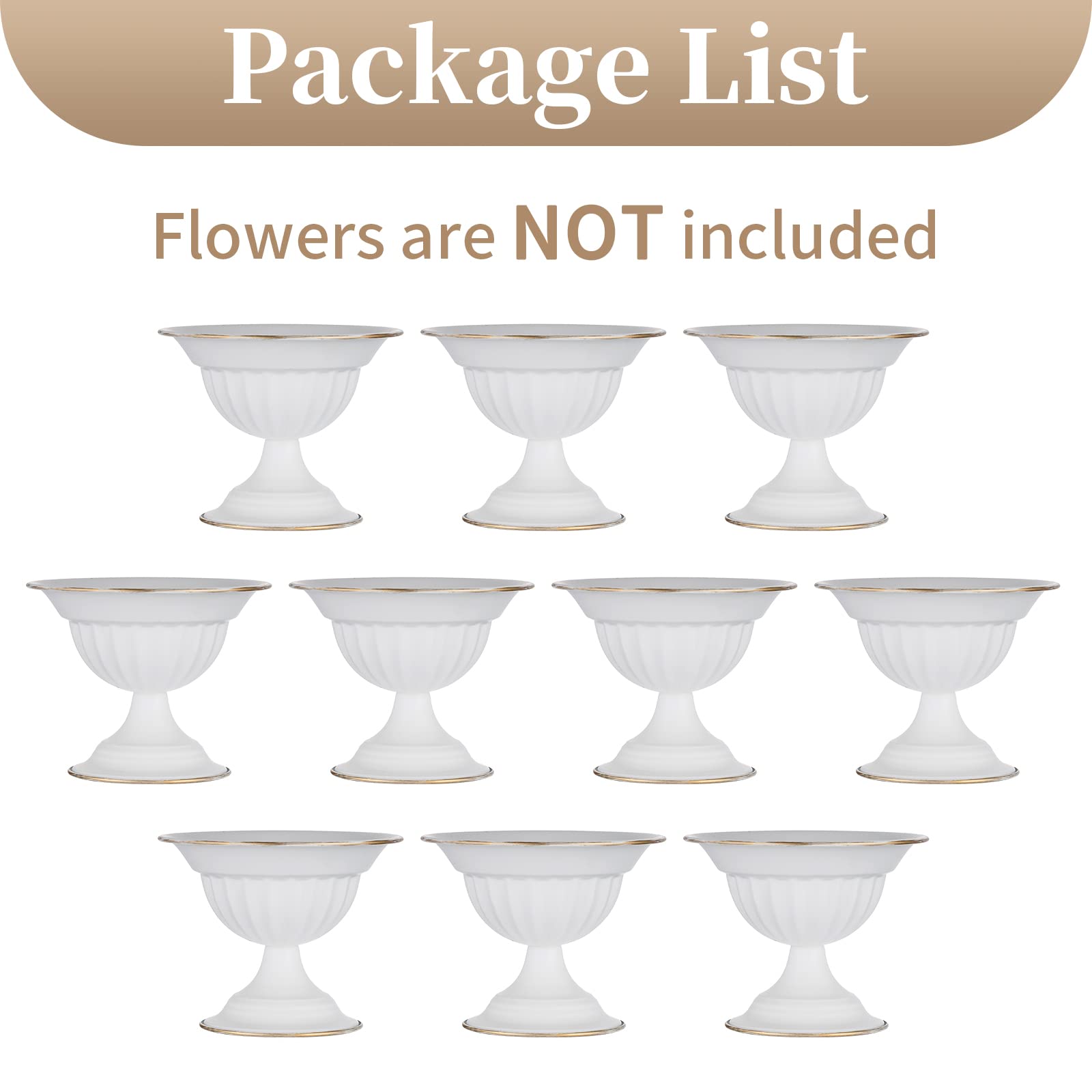 Sziqiqi Vaso Bianch per Centrotavola per Matrimoni - Vasi per Fiori In Metallo Piccolo Set of 10 Vaso per Urna per Matrimoni Feste Di Compleanno