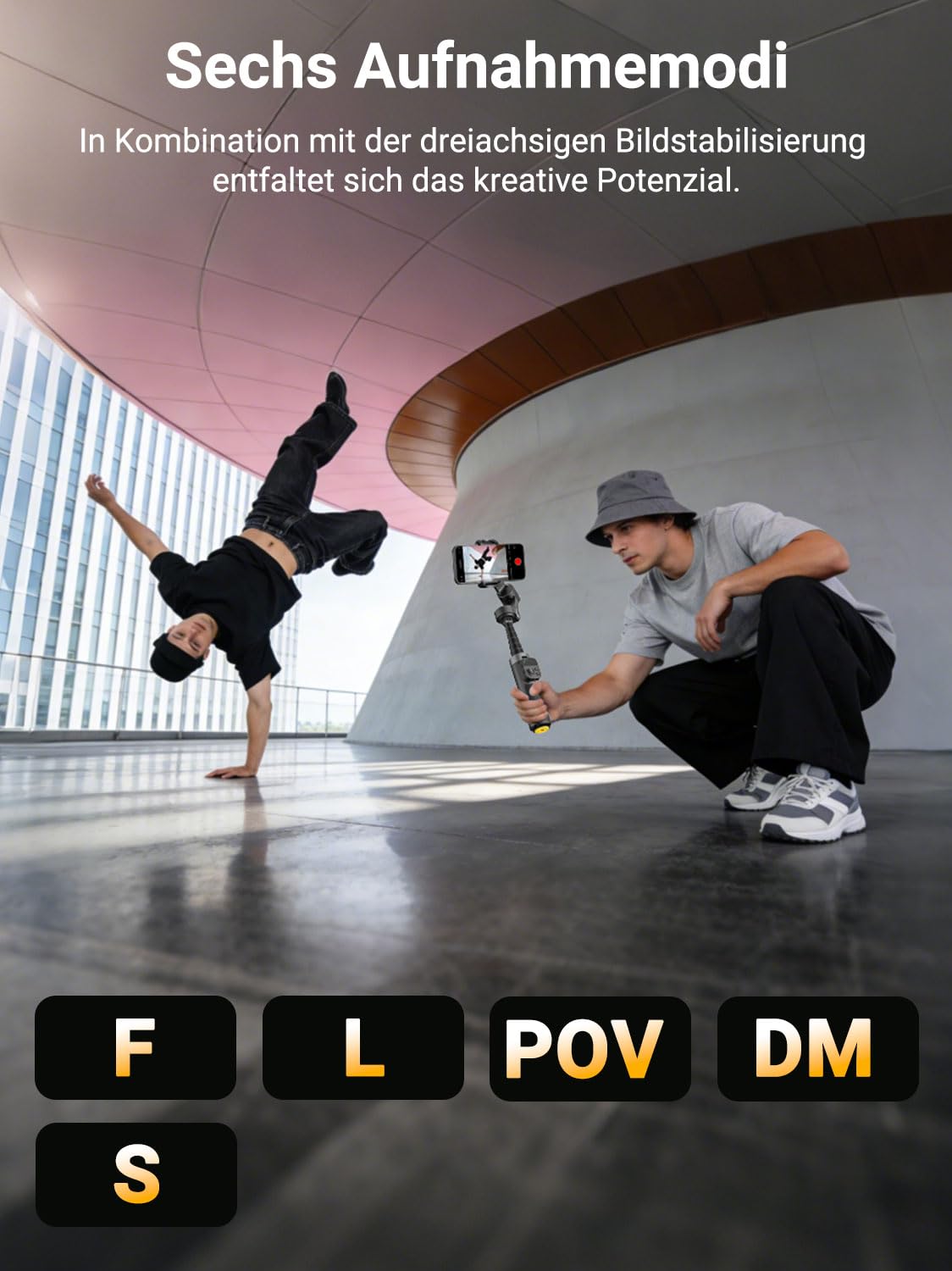 AOCHUAN 360° drehbarer Gimbal-Stabilisator für iPhone mit magnetischer Fernbedienung, Drei-Achsen-Stabilisator und 50 cm integrierter Verlängerungsstange, geeignet für Reisen, Live-Stream und Vlogging