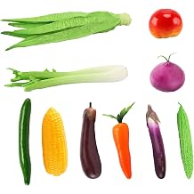 10 PCS Realistic PU Fake Green Vegetables Set Corn Carrots Tomatoes Celery Eggplants Food Props Kitchen Decor Restaurants Hotels Home Display Thanksgiving Christmas