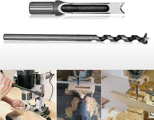 Miniatura 4 de SaferCCTV Juego de brocas de agujero cuadrado para carpintero de 58 pulg (16 mm), cincel para mortaja hueca para carpintería