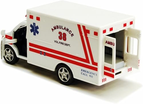 Miniatura 2 de KiNSMART Rescue Team Ambulance - Cabina de metal fundido a presión de 5 pulgadas con acción de tracción