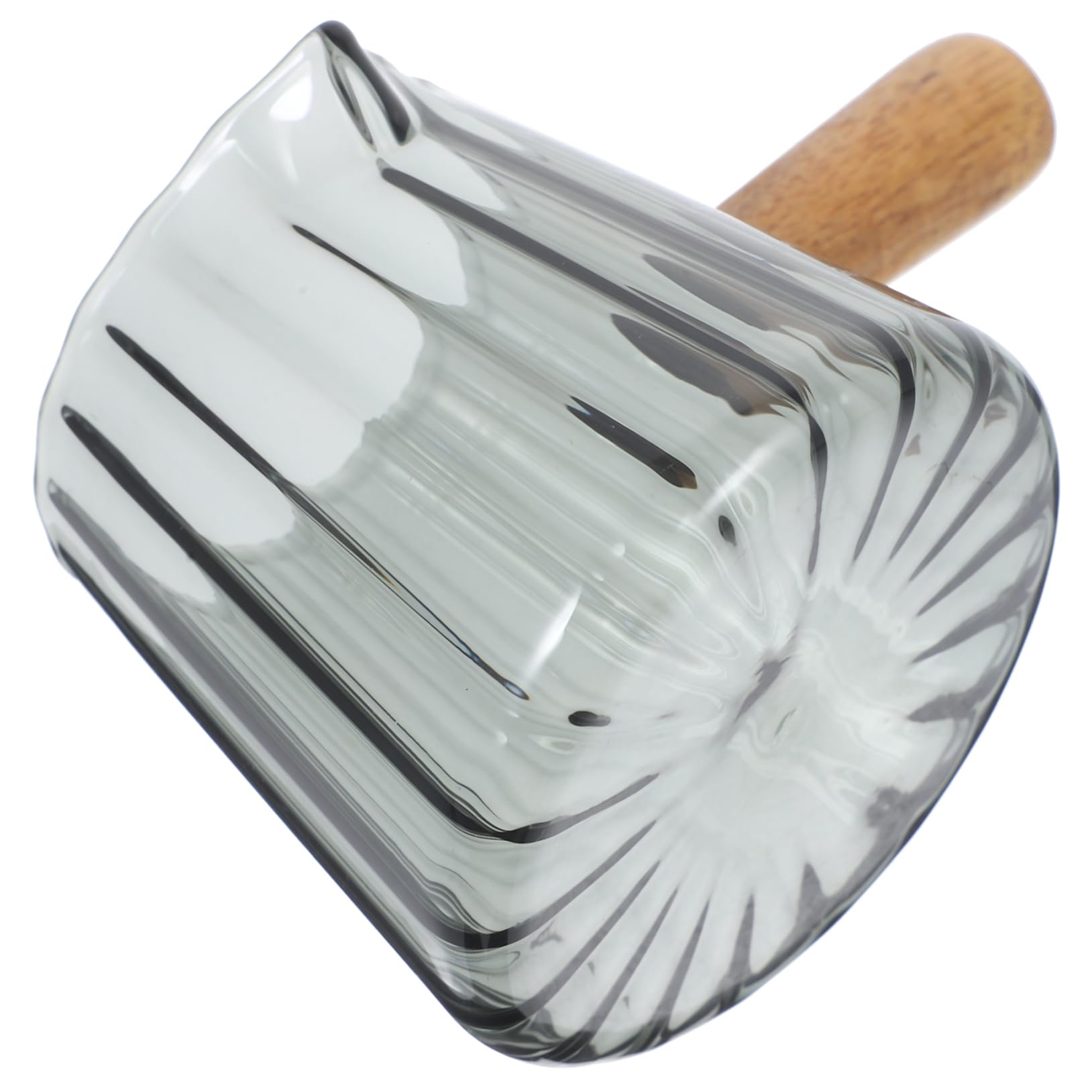 GRIRIW Milk Cup Griddle Creamer Syrup Saucepan Coffee Pot Replacement Cookware Basket Personal Party Coffee Pot Log Container Clear Pots Lid Pourer Work on Coffee Makers Grey Glass