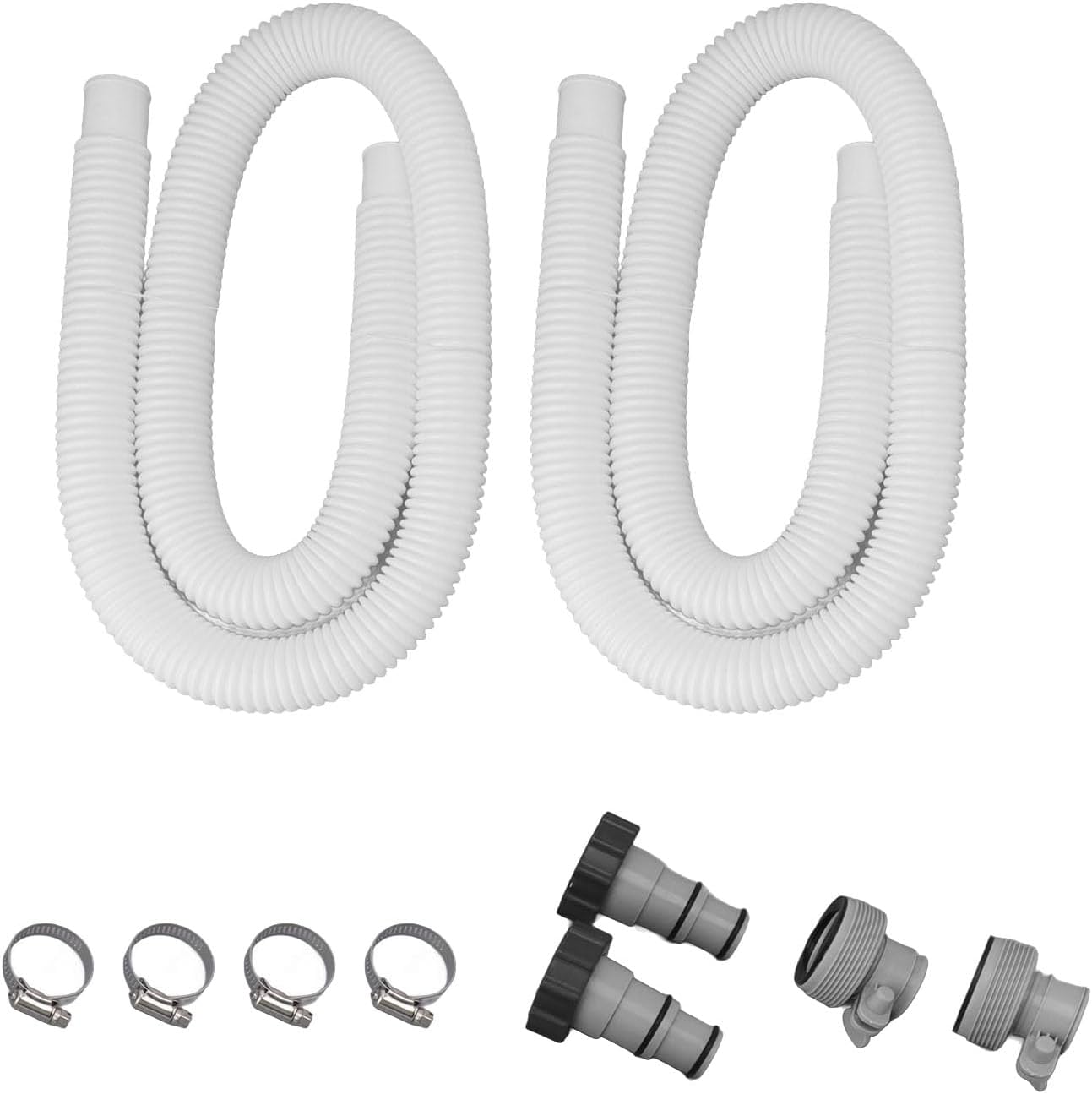 1.5 Inch Swimming Pool Pump Hose Replacement Pool Filter Hose Replacement Kit with Hose Adapter Clamps