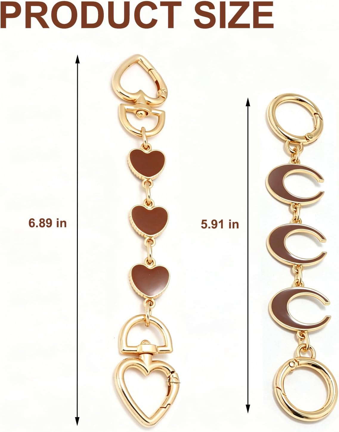 5Pcs Purse Extender Chain & Bag Charms for Handbags image 2