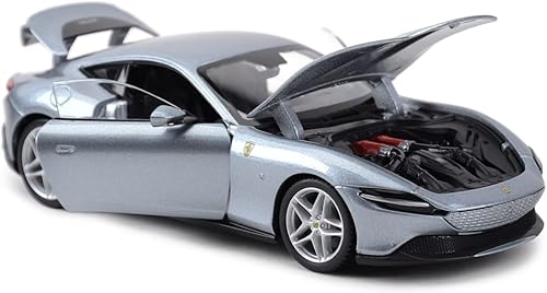 Miniatura 8 de Xiangtat Bburago 124 Escala 124 Race & Play Ferrari Roma Alloy Vehículo de lujo Diecast Cars Modelo Colección Regalo (Plata)