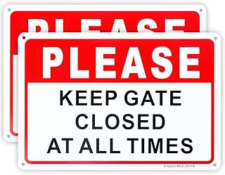2-Pack Please Keep Gate Closed At All Times Sign 10"x 7" .04" Aluminum Reflective Sign Rust Free Aluminum-UV Protected and Weatherproof